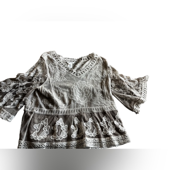 Ultra Pink Tops - Ultra Pink Cotton lace boho blouse